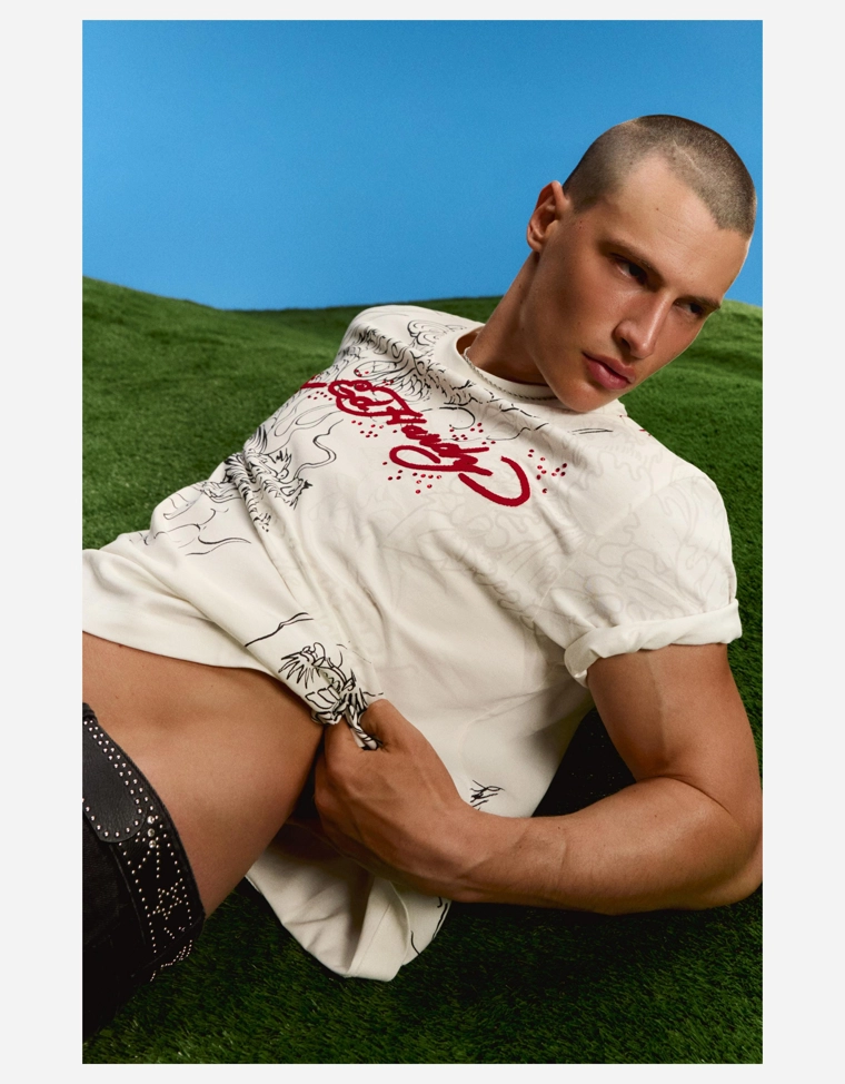 Футболка с принтом ED HARDY X BERSHKA