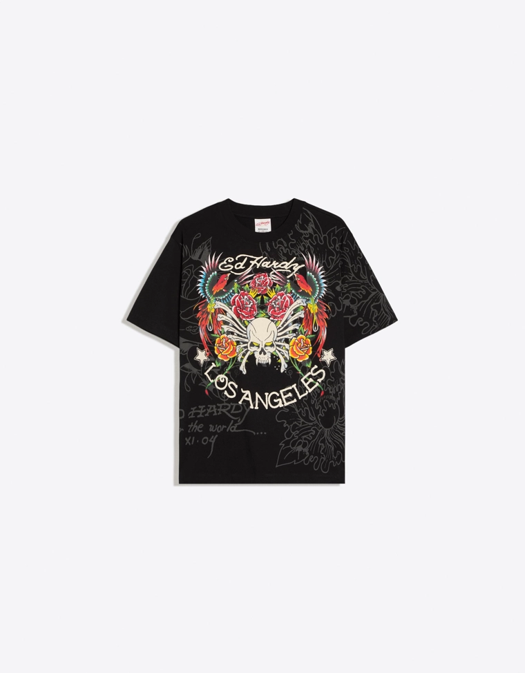 Футболка с принтом ED HARDY X BERSHKA