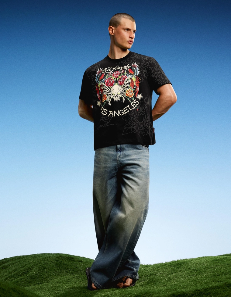 Футболка с принтом ED HARDY X BERSHKA