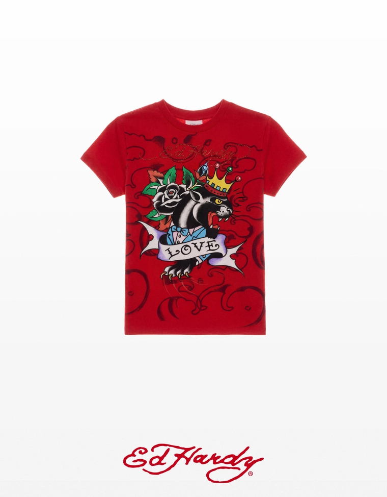 Футболка с принтом ED HARDY X BERSHKA и короткими рукавами