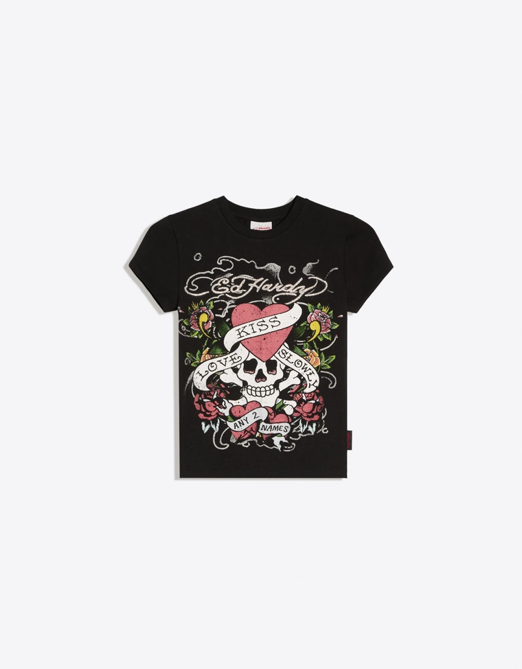 Футболка с короткими рукавами и принтом ED HARDY X BERSHKA