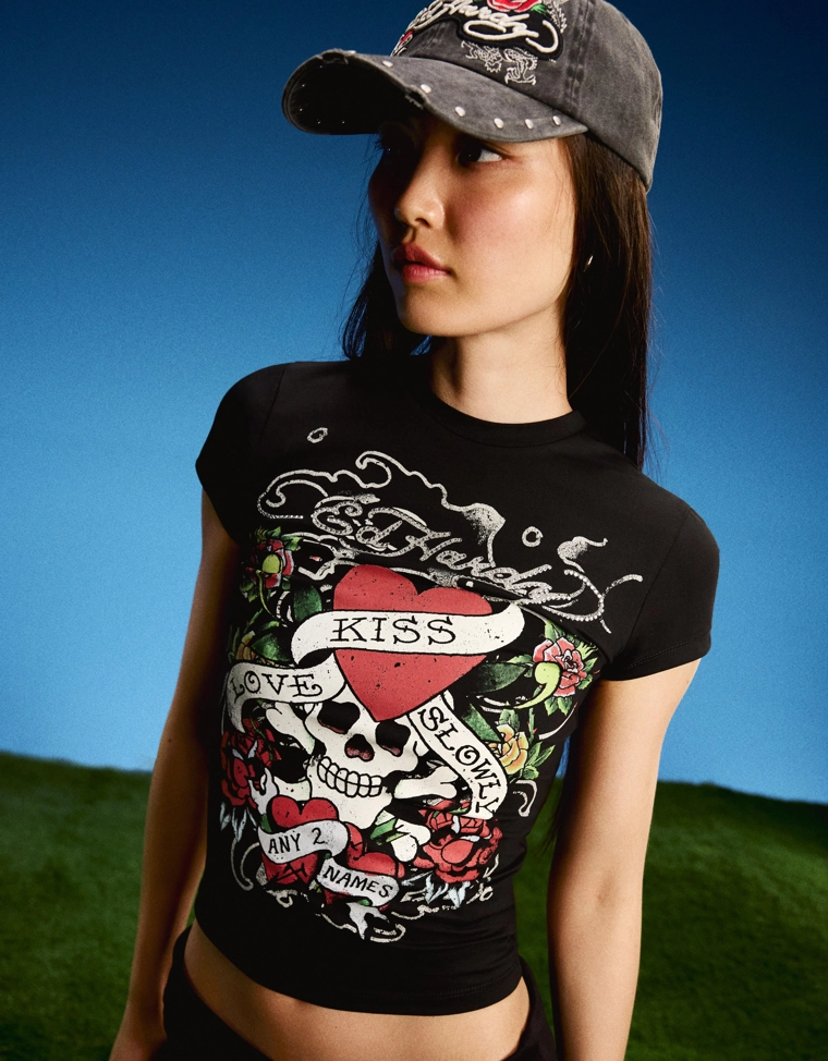 Футболка с короткими рукавами и принтом ED HARDY X BERSHKA