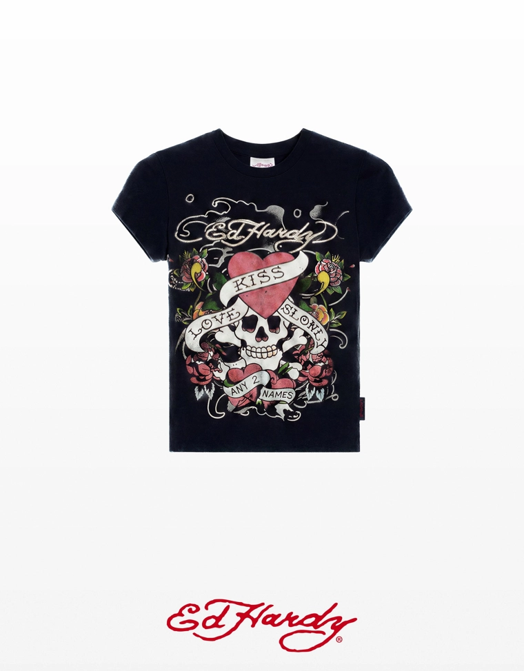 Футболка с короткими рукавами и принтом ED HARDY X BERSHKA