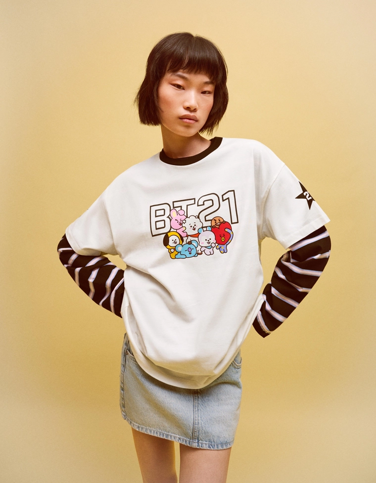 Футболка оверсайз с принтом BT21
