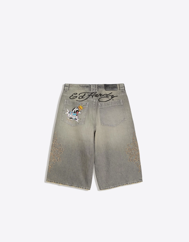 Джинсовые шорты ED HARDY X BERSHKA