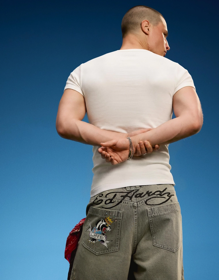 Джинсовые шорты ED HARDY X BERSHKA