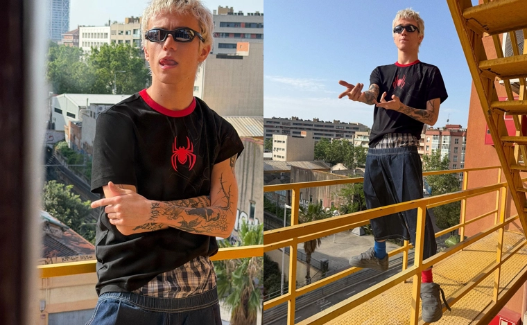 Футболка с контрастным принтом SPIDERMAN