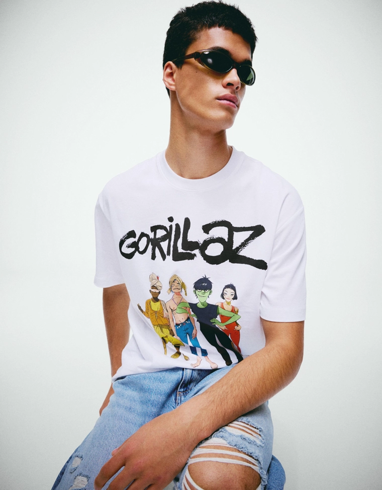 Футболка свободного кроя с принтом GORILLAZ