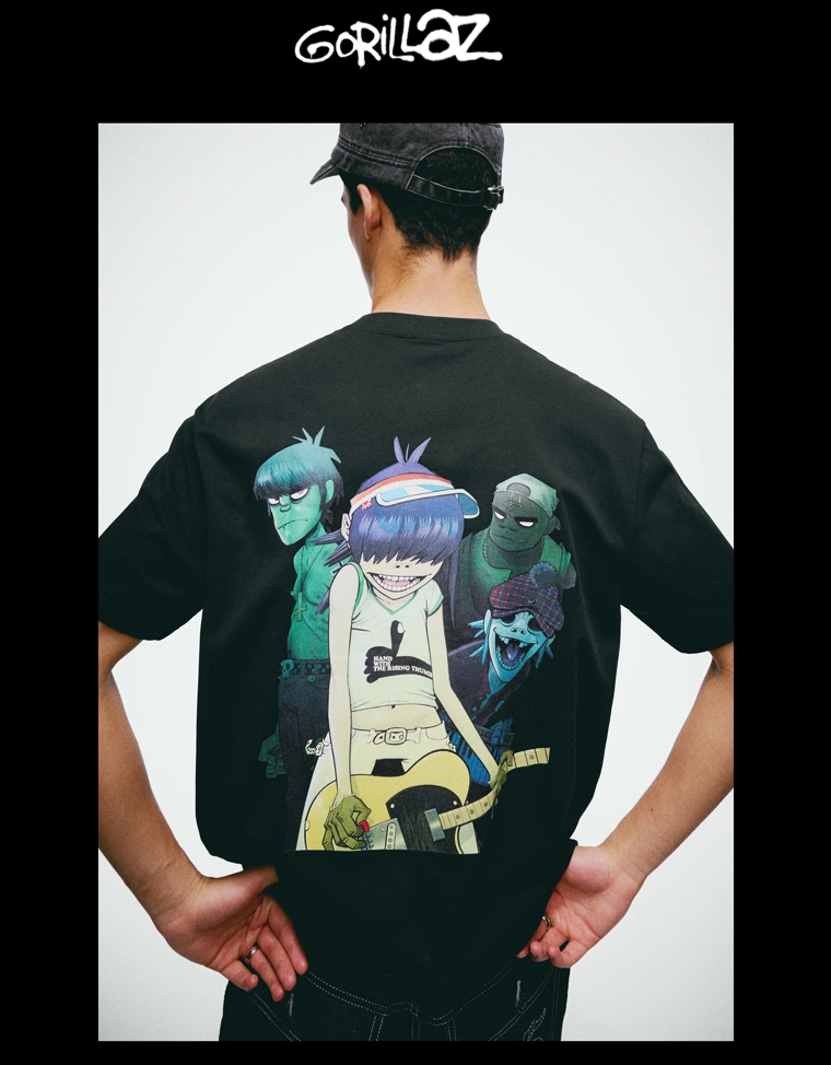 Футболка свободного кроя с принтом GORILLAZ