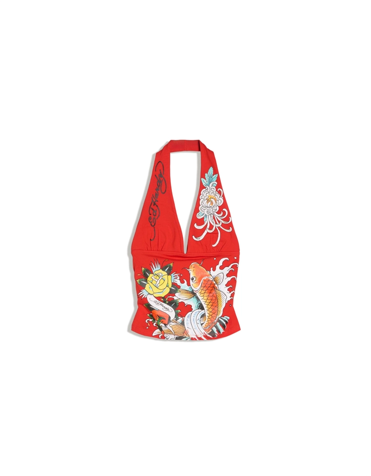 Топ с горловиной халтер ED HARDY X BERSHKA