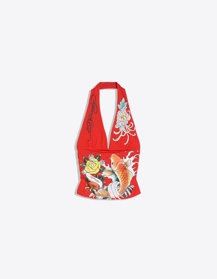 Топ с горловиной халтер ED HARDY X BERSHKA