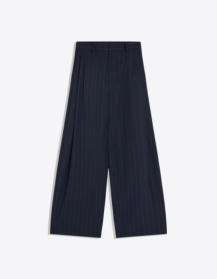 Брюки super baggy в тонкую полоску с защипами