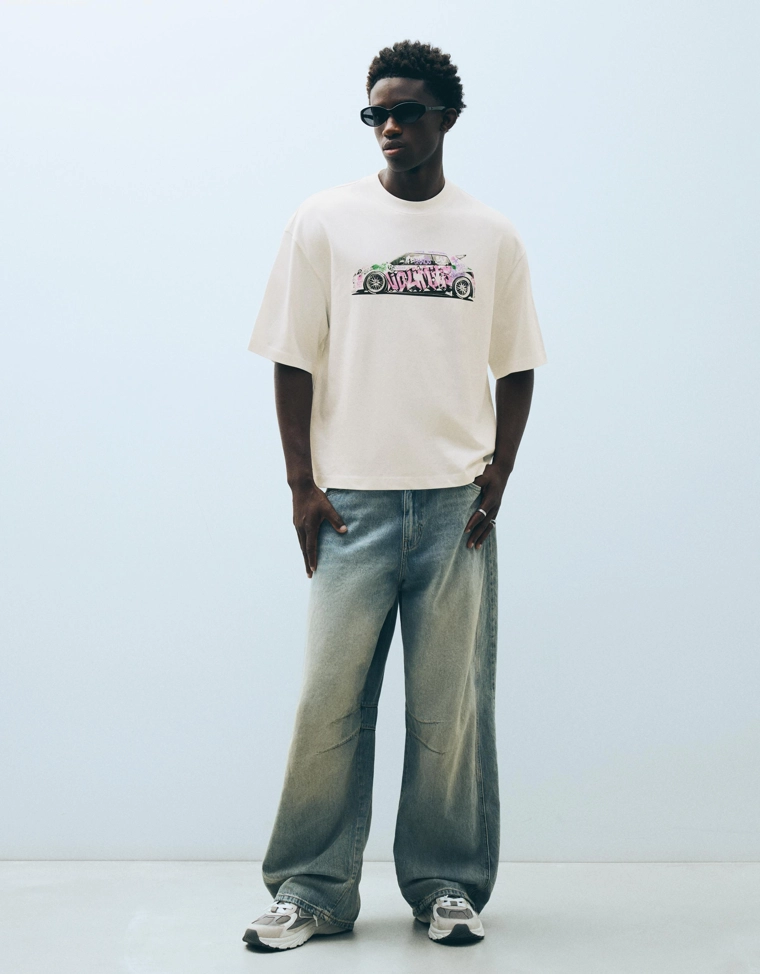 Футболка геометрического кроя с принтом
