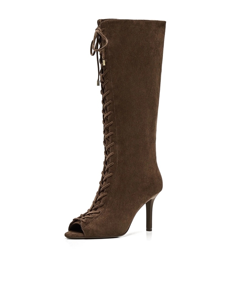 CORSET heel boots with split