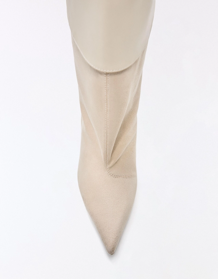 Heeled ankle boots with turn-down detail