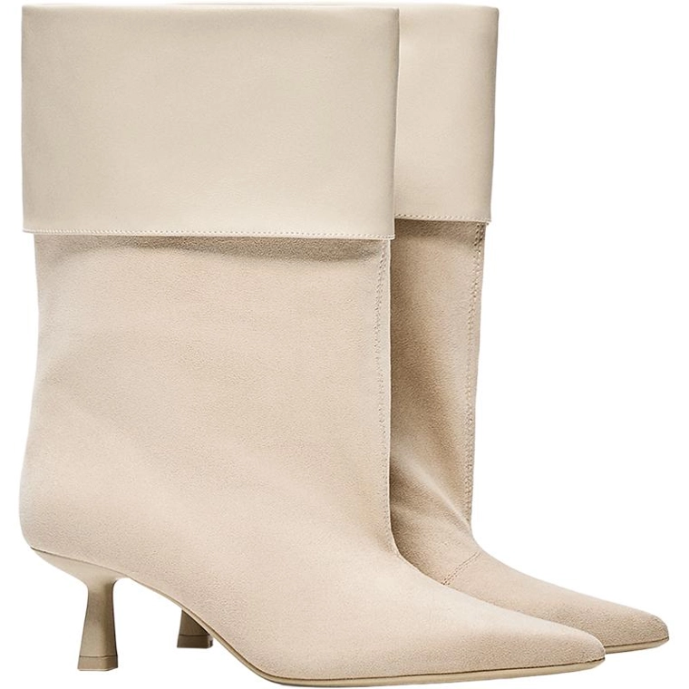 Heeled ankle boots with turn-down detail