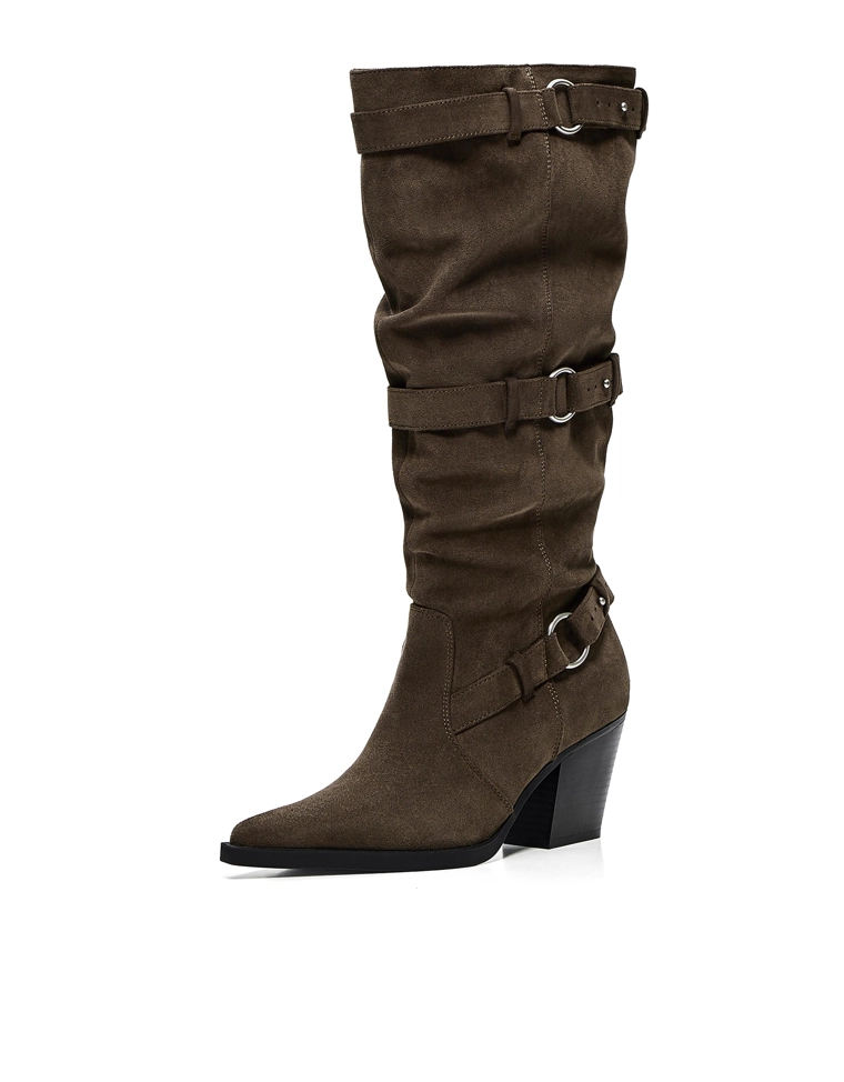 Eyelet heeled boots