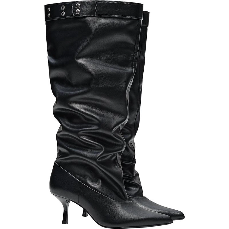 Adjustable slouchy heel boots