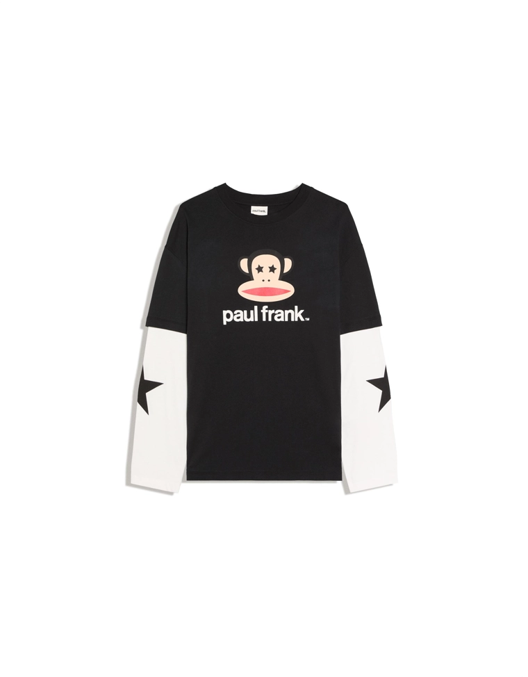 Футболка с принтом PAUL FRANK и двойными рукавами
