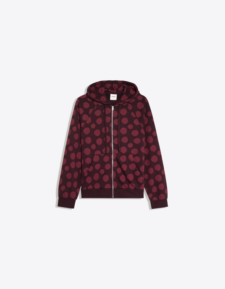 Худи на молнии с принтом