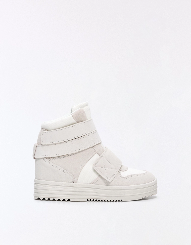 High-top concealed wedge trainers
