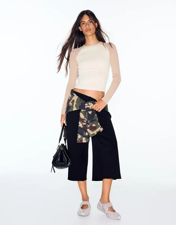 Футболка с длинными рукавами реглан