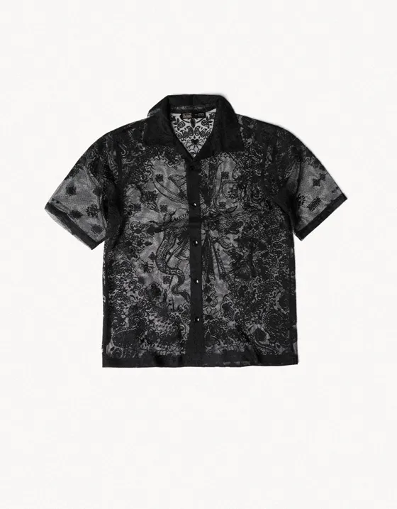 Кружевная рубашка с короткими рукавами ARIES X BERSHKA