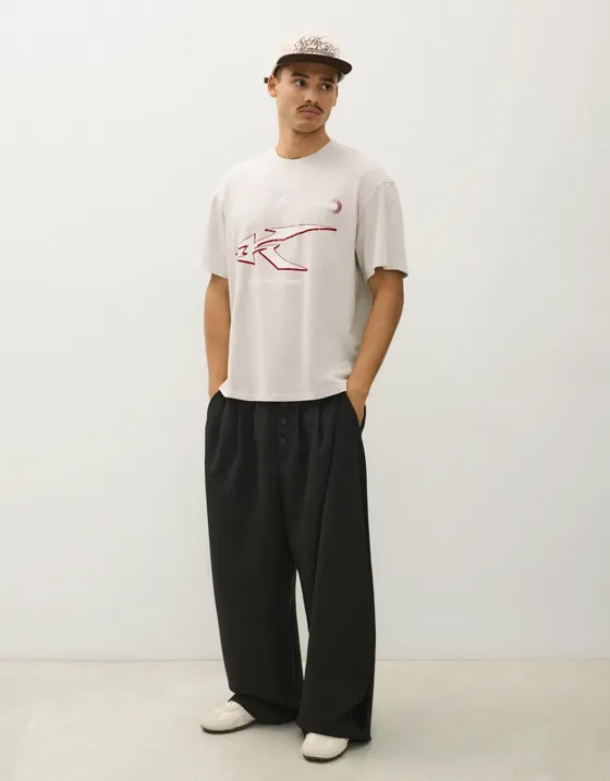 Футболка с коротким рукавом и принтом в стиле oversize