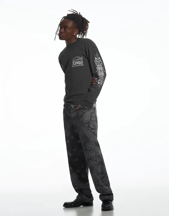Футболка с длинными рукавами и эффектом потертости ARIES X BERSHKA