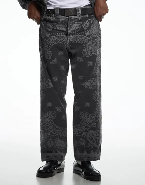 Джинсы с принтом ARIES X Bershka