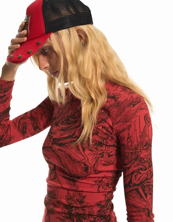 Футболка облегающего кроя с длинными рукавами ARIES X BERSHKA