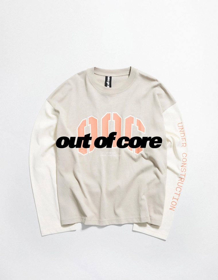 Футболка свободного кроя, длинные рукава, OUT OF CORE