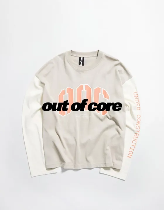 Футболка свободного кроя, длинные рукава, OUT OF CORE