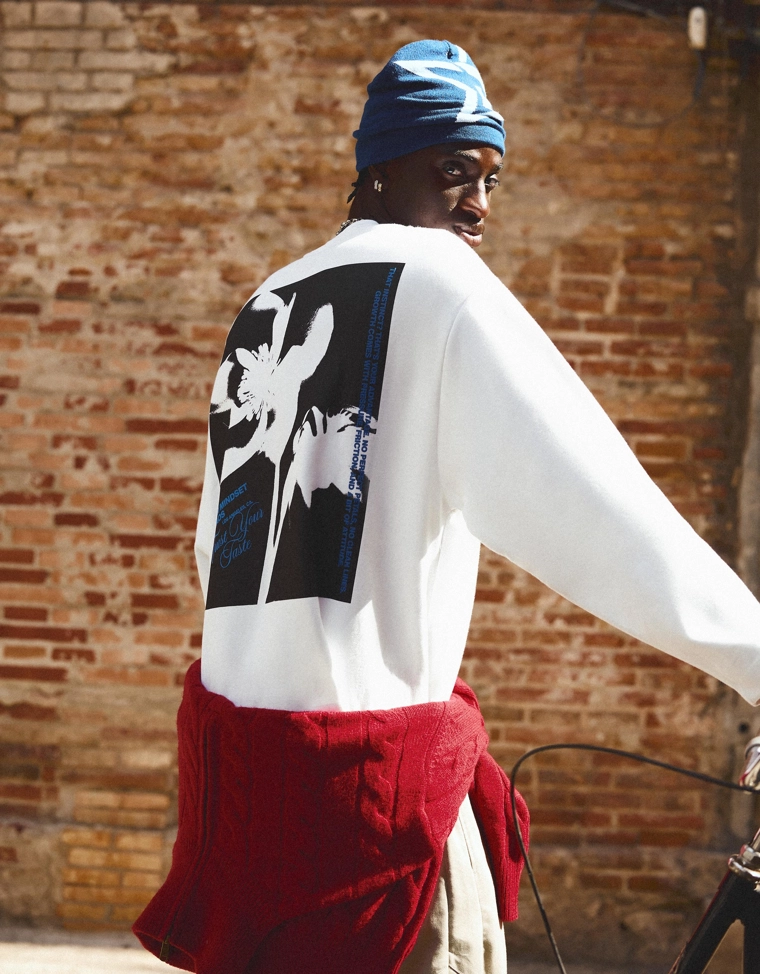 Толстовка с круглым вырезом и принтом