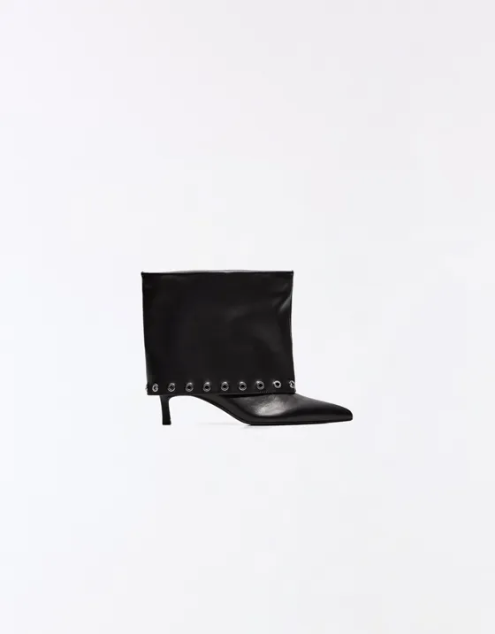 Studded heeled trouser ankle boots