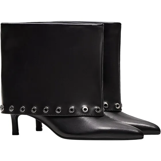 Studded heeled trouser ankle boots