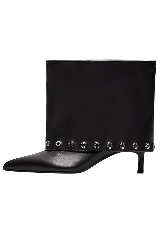 Studded heeled trouser ankle boots