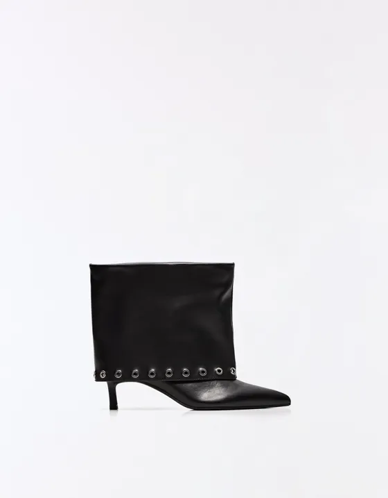 Studded heeled trouser ankle boots