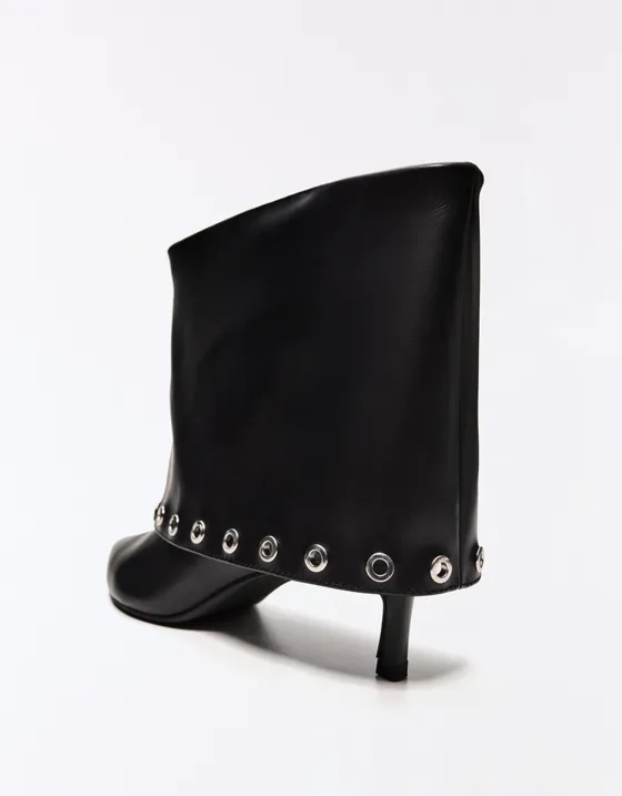 Studded heeled trouser ankle boots