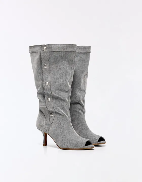 БОТИЛЬОНЫ PEEP TOE СВОБОДНОГО КРОЯ
