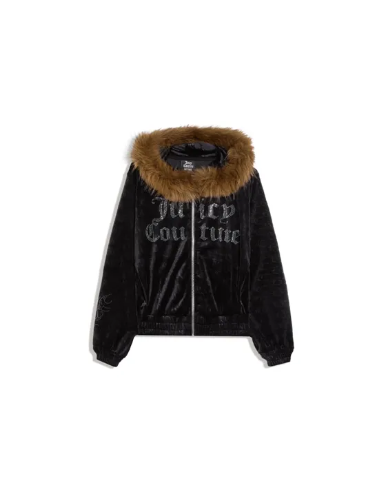 Куртка из бархата с капюшоном JUICY COUTURE X Bershka
