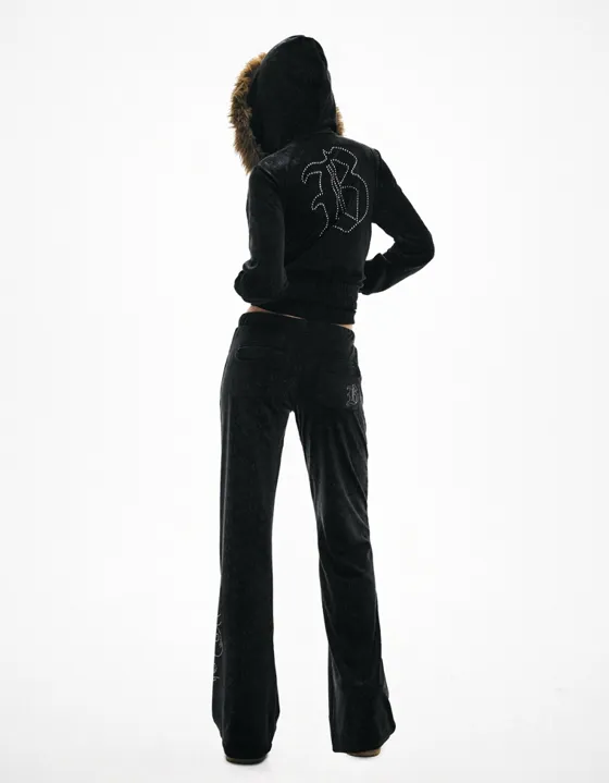Куртка из бархата с капюшоном JUICY COUTURE X Bershka