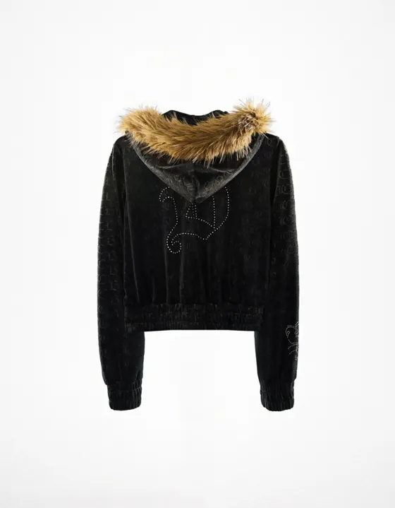 Куртка из бархата с капюшоном JUICY COUTURE X Bershka