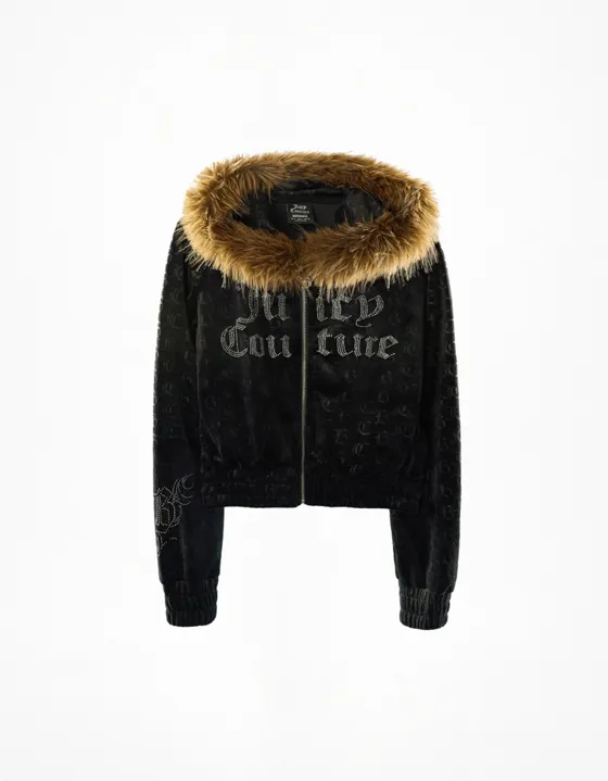 Куртка из бархата с капюшоном JUICY COUTURE X Bershka