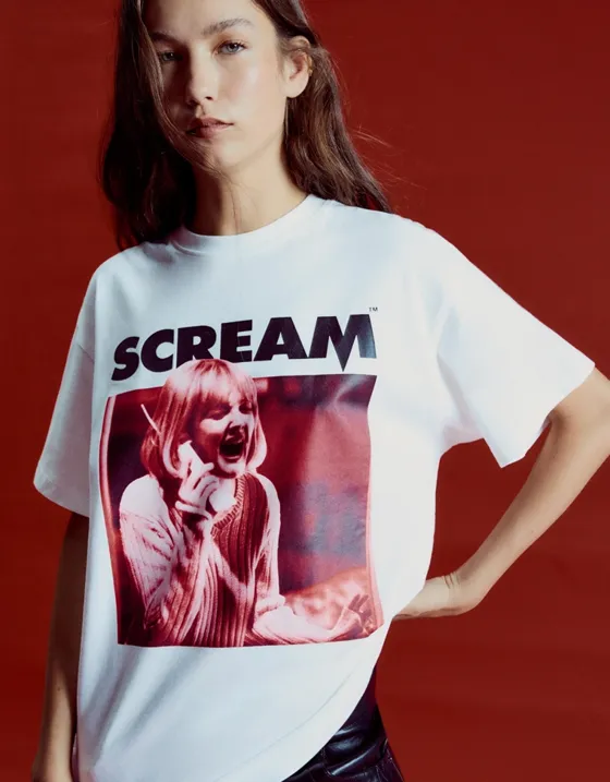 Футболка с принтом SCREAM, короткие рукава