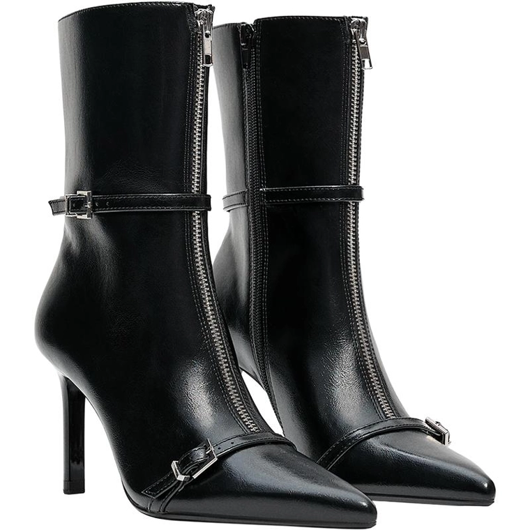 Heeled ankle boots with buckle detail