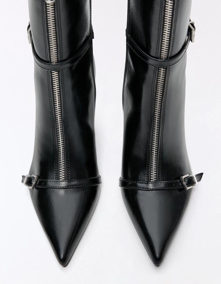 Heeled ankle boots with buckle detail