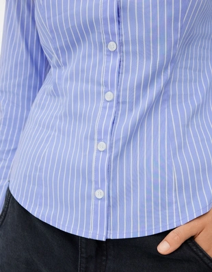 Рубашка облегающего кроя с широкими рукавами- Заказать в России