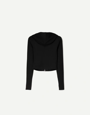 Black|1820/727 - Bershka Куртка на молнии C капюшоном