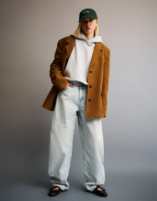 Джинсы barrel с широкими штанинами- Заказать в России